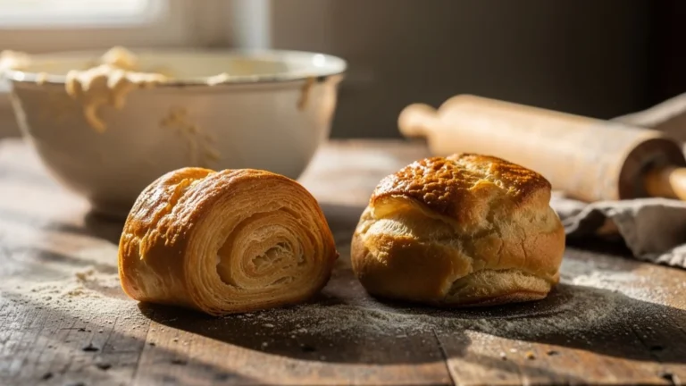Bourdelots dorés cuits à 180°C puis 160°C avec notes sur la tenue de la pâte, en gros plan