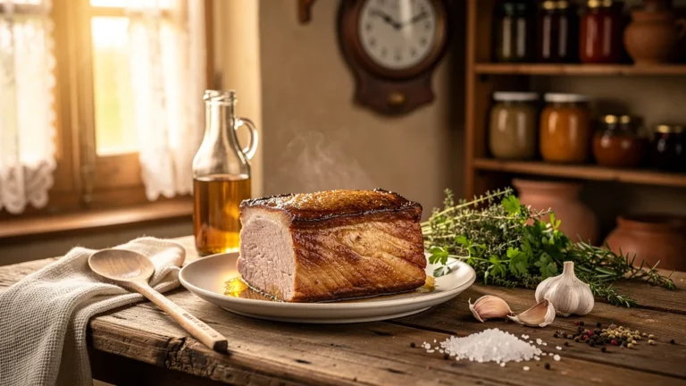 Pavé d’Auge fermier doré sur table rustique pour un plateau du dimanche convivial et gourmand