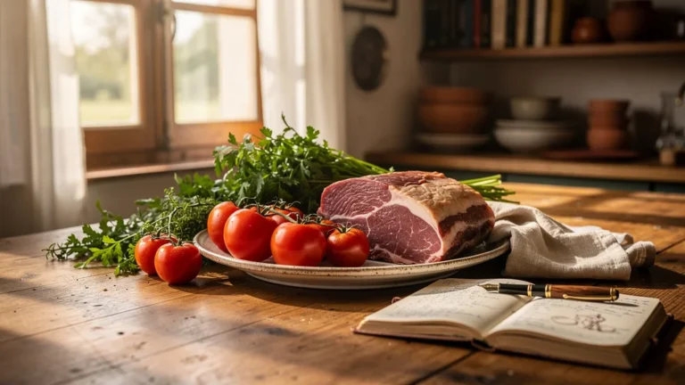 Cuisine locale et bichat présenté dans un espace culinaire chaleureux et lumineux, ambiance naturelle et raffinée