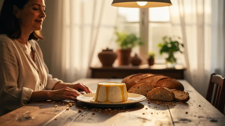 Brillat-savarin coulant sur assiette en porcelaine dans un repas de famille chaleureux et convivial